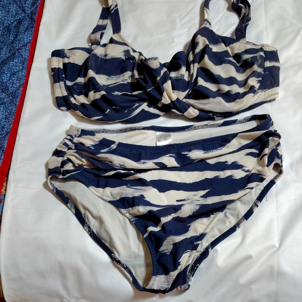 Fantasie Navy and White Bikini